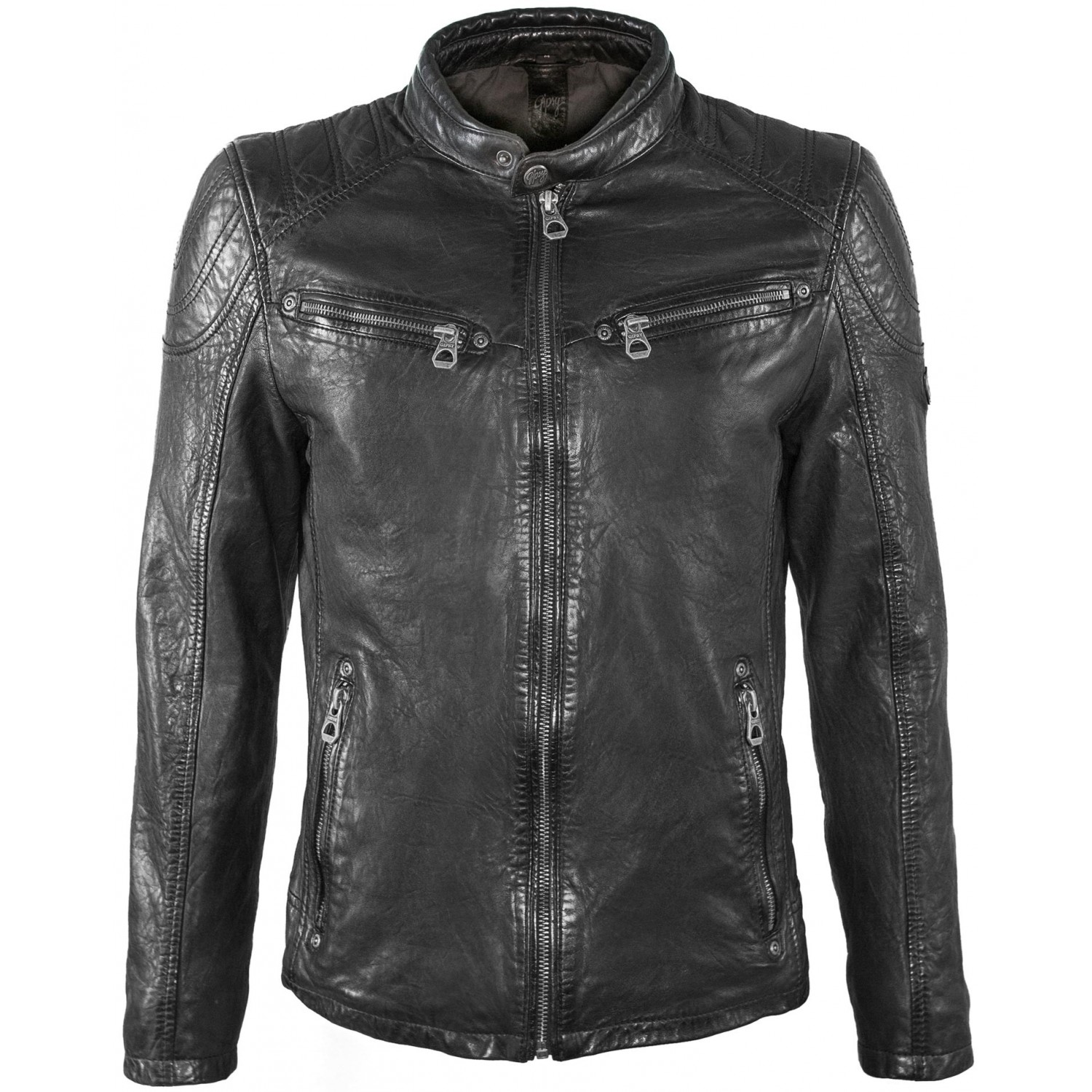 Geaca de Piele Naturala Barbati Gipsy Neagra Clay SF LGAWV – IMBRACAMINTE