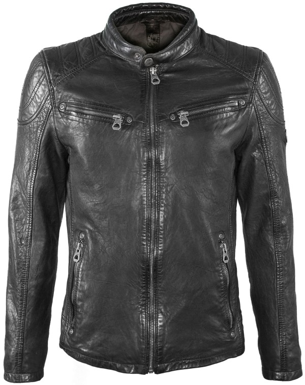 Geaca de Piele Naturala Barbati Gipsy Neagra Clay SF LGAWV – IMBRACAMINTE — fotografia 1