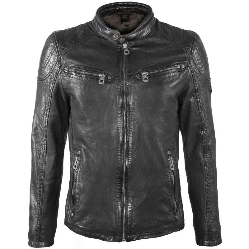 Geaca de Piele Naturala Barbati Gipsy Neagra Clay SF LGAWV – IMBRACAMINTE