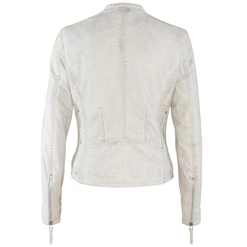 Geaca de Piele Naturala Dama Gipsy Alb murdar Clio LAMAS – IMBRACAMINTE