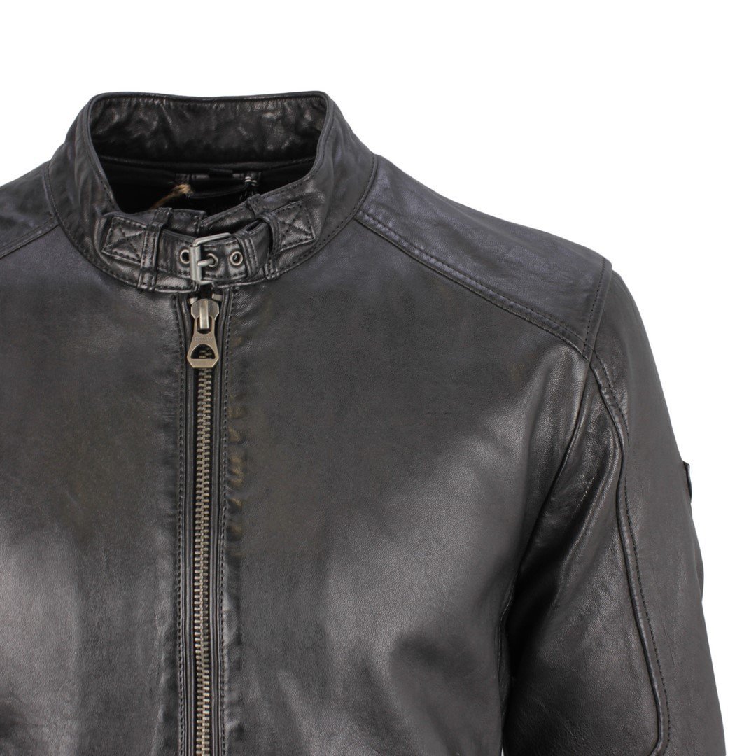 Geaca de Piele Naturala Barbati Gipsy Negru Clip NSLV – IMBRACAMINTE