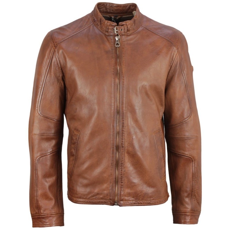 Geaca de Piele Naturala Barbati Gipsy Coniac Clip SF NSLV – IMBRACAMINTE