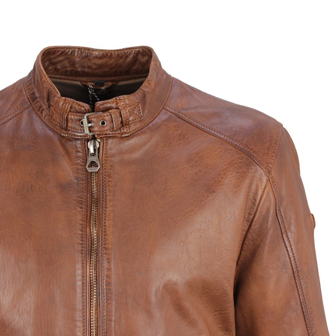 Geaca de Piele Naturala Barbati Gipsy Coniac Clip SF NSLV – IMBRACAMINTE