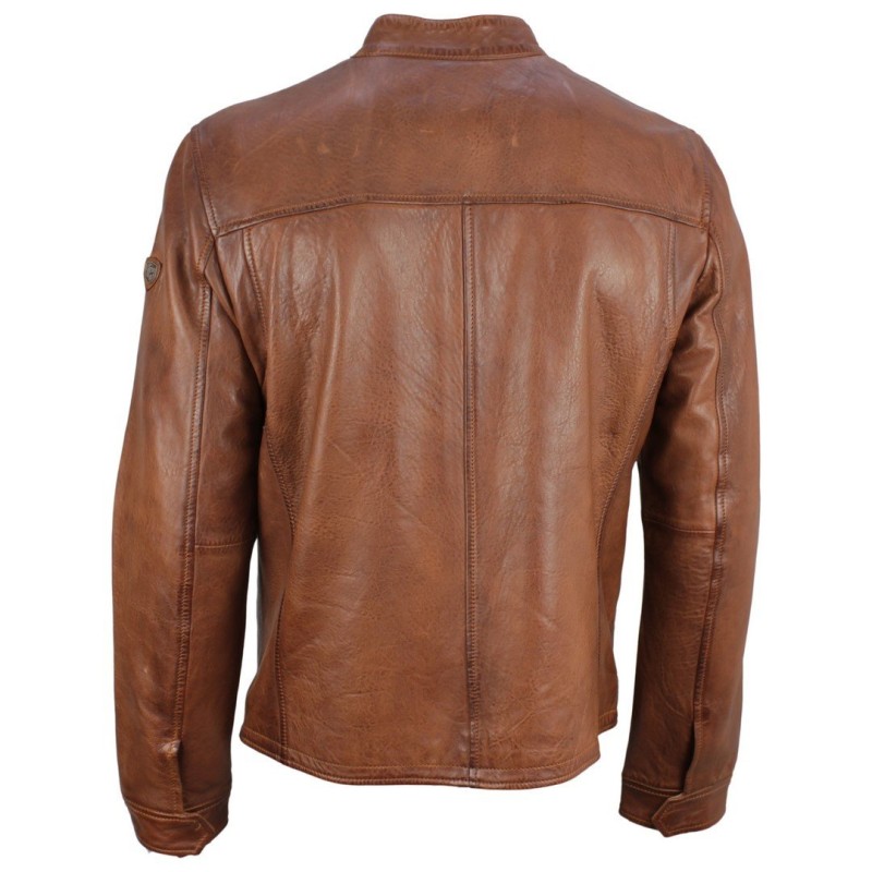 Geaca de Piele Naturala Barbati Gipsy Coniac Clip SF NSLV – IMBRACAMINTE