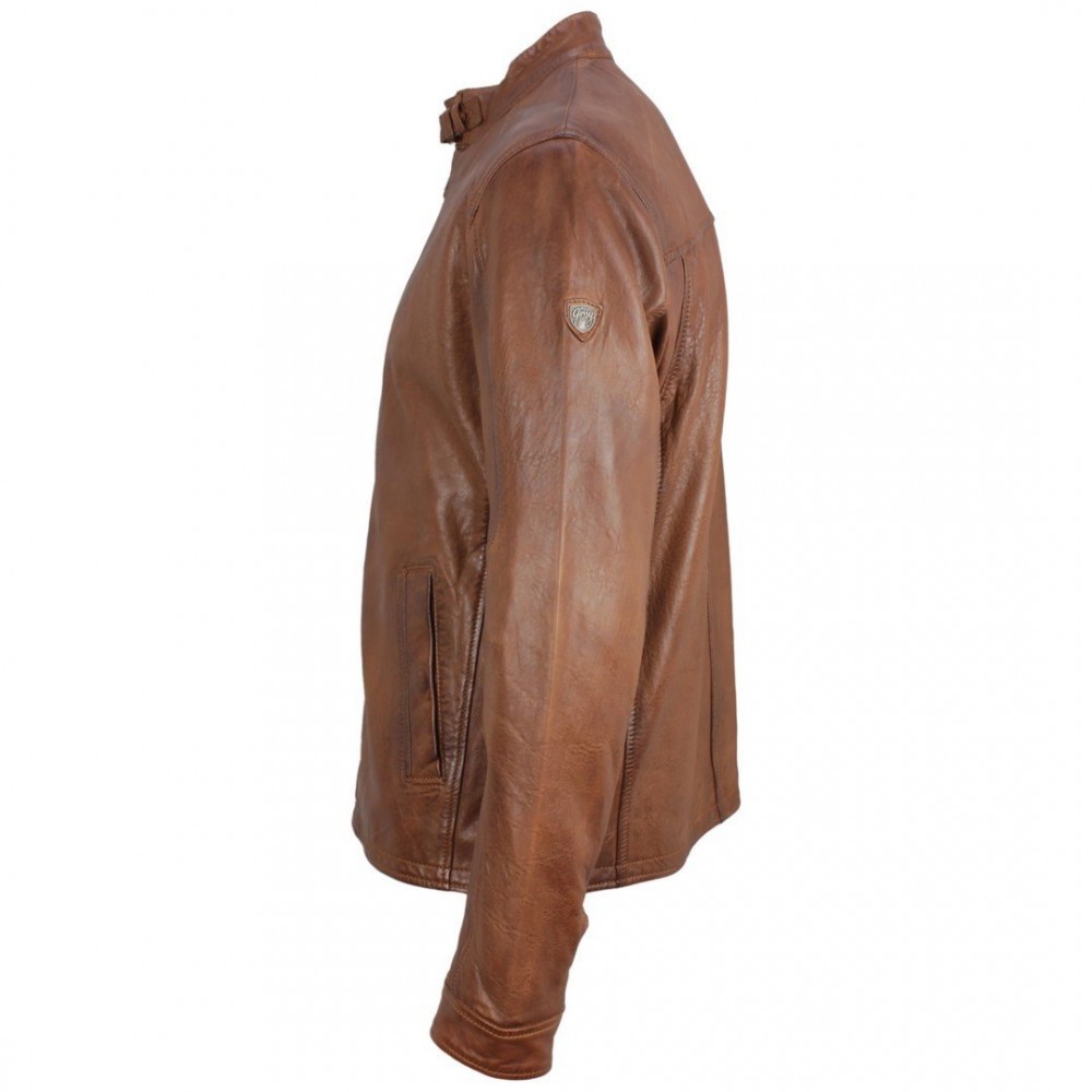 Geaca de Piele Naturala Barbati Gipsy Coniac Clip SF NSLV Geaca de Piele Naturala Barbati Gipsy Coniac Clip SF NSLV - readytowear.ro