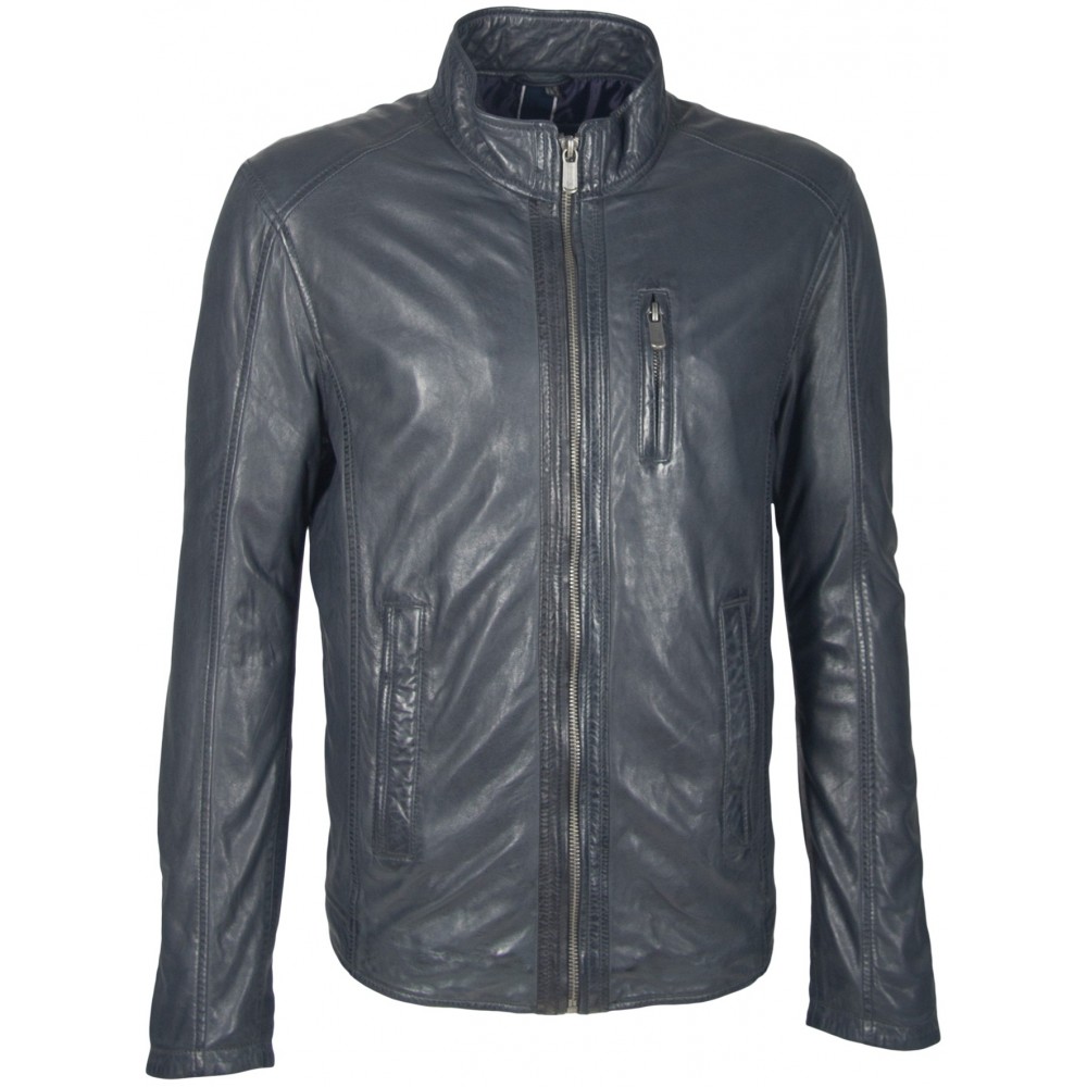 Geaca de Piele Naturala Barbati Gipsy Bleumarin Coast NZDAV Geaca de Piele Naturala Barbati Gipsy Bleumarin Coast NZDAV - readytowear.ro