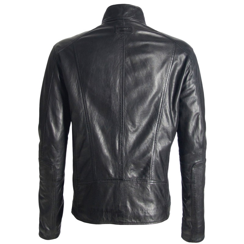 Geaca de Piele Naturala Barbati Gipsy Neagra Coast NZDAV – IMBRACAMINTE