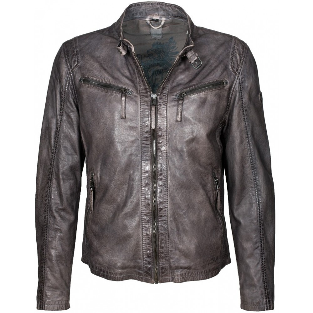 Geaca de Piele Naturala Barbati Gipsy Gri Coby S16 LAKEV Geaca de Piele Naturala Barbati Gipsy Gri Coby S16 LAKEV - readytowear.ro