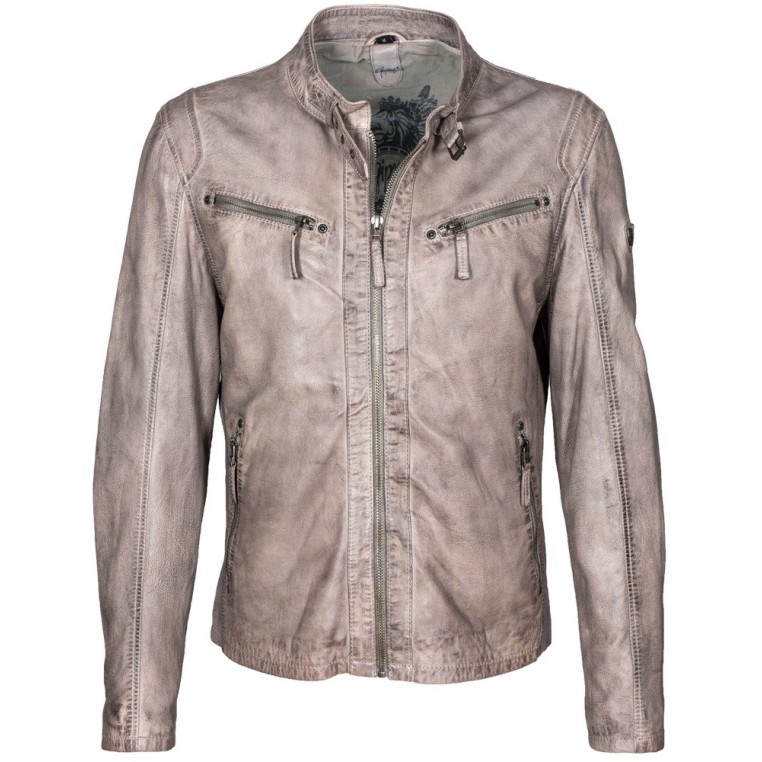 Geaca de Piele Naturala Barbati Gipsy Gri deschis Coby S16 LAKEV – IMBRACAMINTE