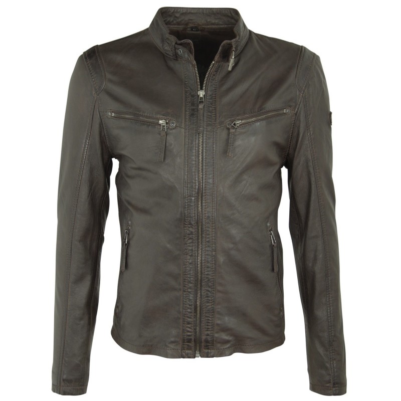 Geaca de Piele Naturala Barbati Gipsy Maro inchis Coby S16 LAKEV – IMBRACAMINTE