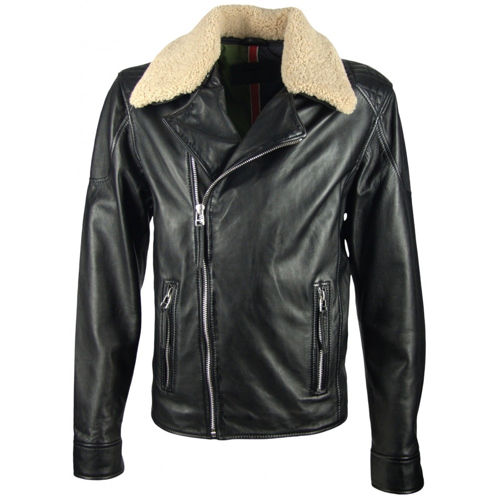 Geaca de Piele Naturala Barbati Gipsy Neagra Cold LACARV Geaca de Piele Naturala Barbati Gipsy Neagra Cold LACARV - readytowear