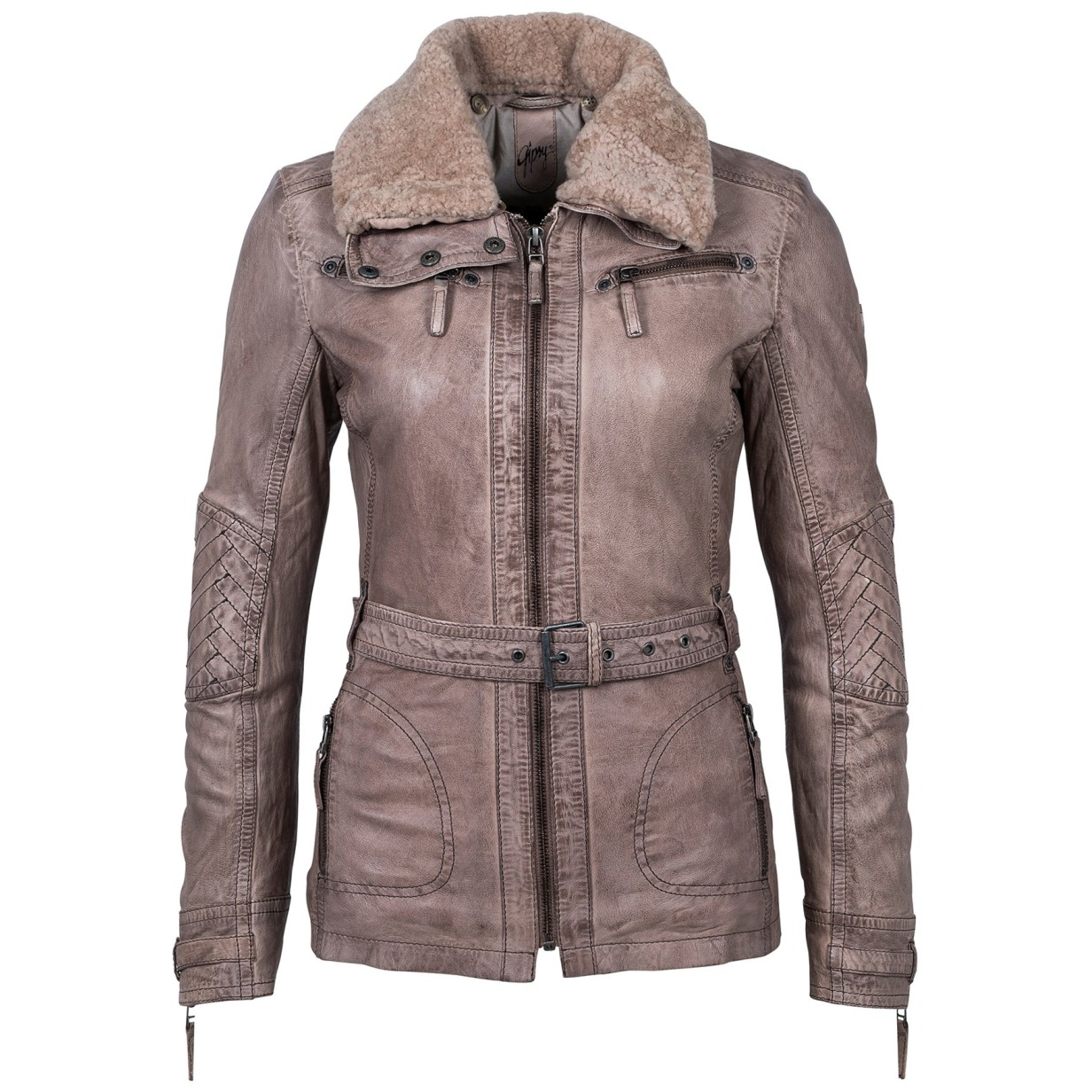 Geaca de Piele Naturala Dama Gipsy Gri Coleen W18 LANOV W – IMBRACAMINTE