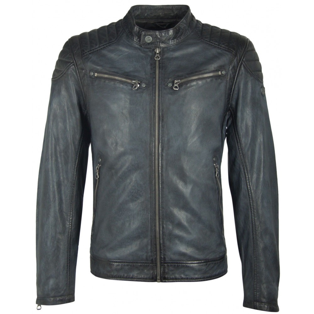 Geaca de Piele Naturala Barbati Gipsy Bleumarin Colt S19 LASANV - readytowear