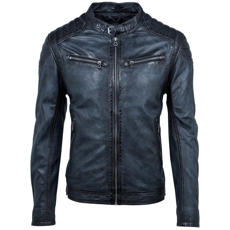 Geaca de Piele Naturala Barbati Gipsy Vintage Bleumarin Colt W18 LASANV – IMBRACAMINTE