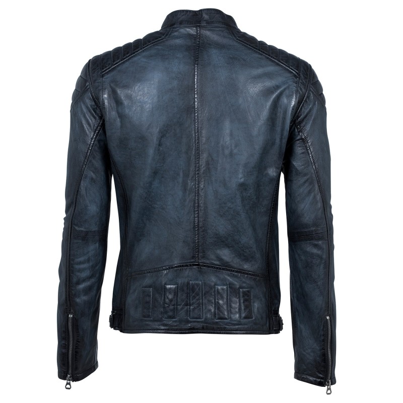 Geaca de Piele Naturala Barbati Gipsy Vintage Bleumarin Colt W18 LASANV – IMBRACAMINTE