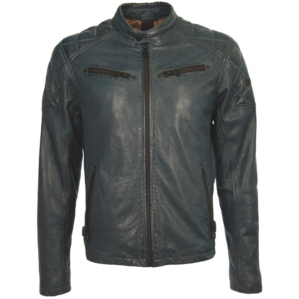 Geaca de Piele Naturala Barbati Gipsy Petrol Conner NSLBV Geaca de Piele Naturala Barbati Gipsy Petrol Conner NSLBV - readytowear