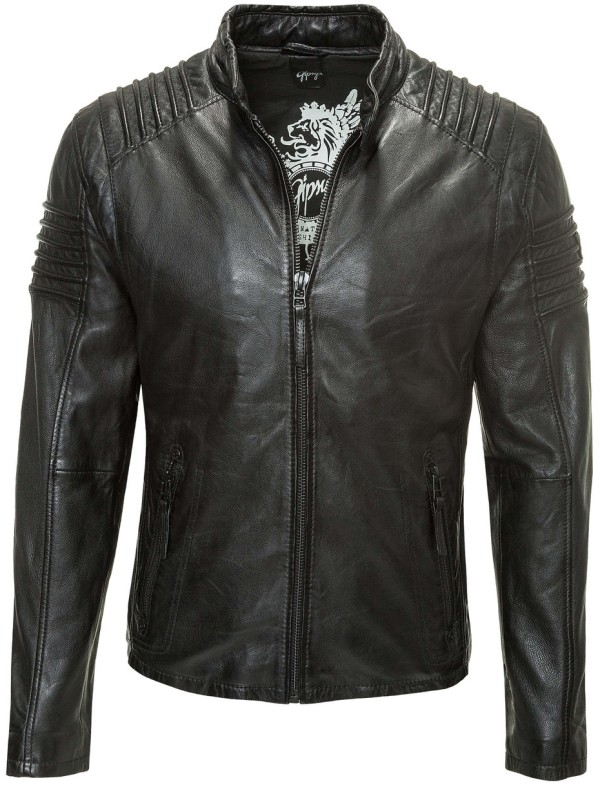 Geaca de Piele Naturala Barbati Gipsy Neagra Copper W16 SF LVW – Black Friday — fotografia 1