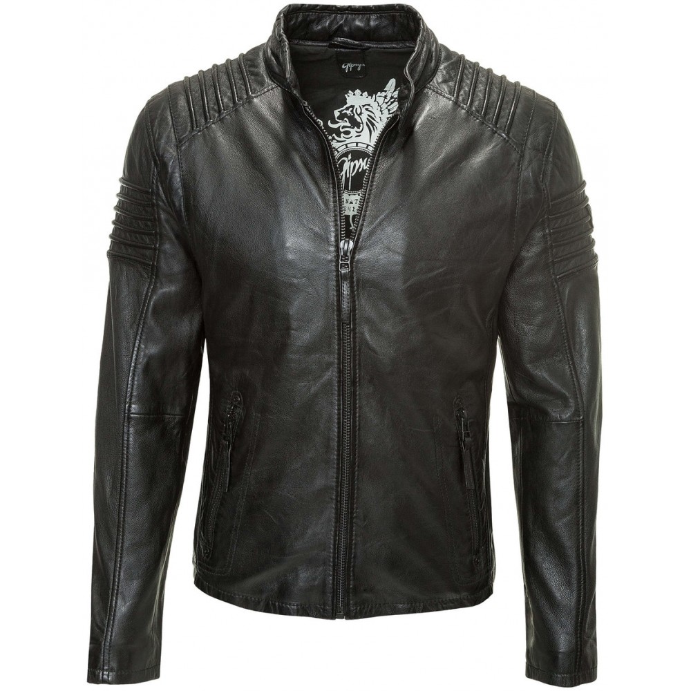 Geaca de Piele Naturala Barbati Gipsy Neagra Corby SF LANIV - readytowear