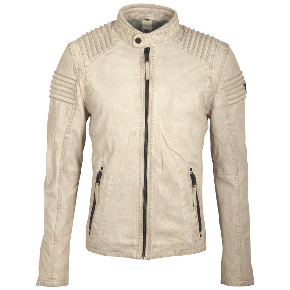 Geaca de Piele Naturala Barbati Gipsy Bej Corby SF LANIV - readytowear