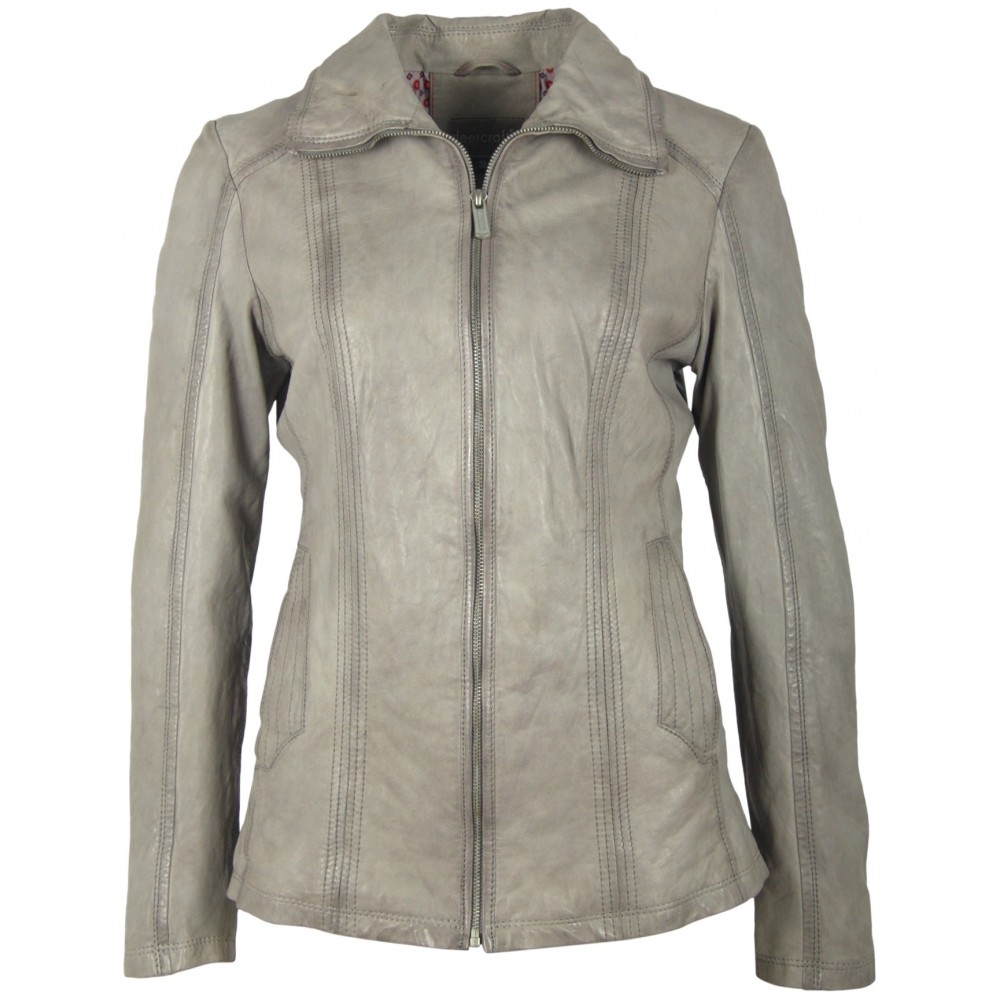 Geaca de Piele Naturala Dama Gipsy Gri Corinna S18 LONTV - readytowear