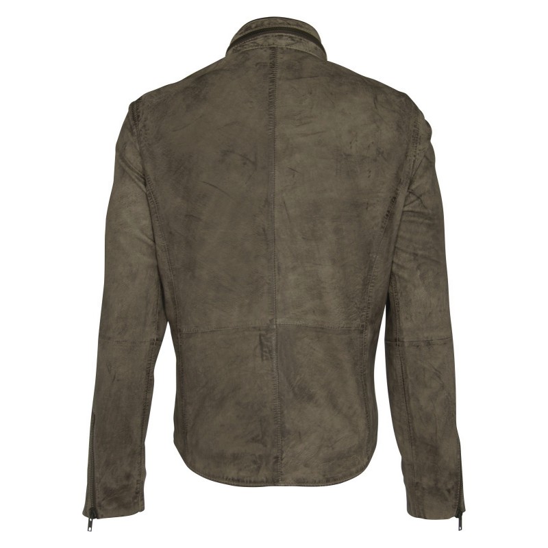 Geaca de Piele Naturala Barbati Gipsy Gri inchis Cove SF LSWV – IMBRACAMINTE