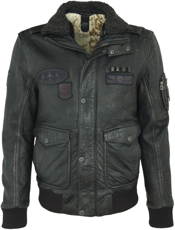 Geaca de Piele Naturala Barbati Gipsy Negru-Bej Cruise 2 W17 NSLAV W – IMBRACAMINTE — fotografia 1