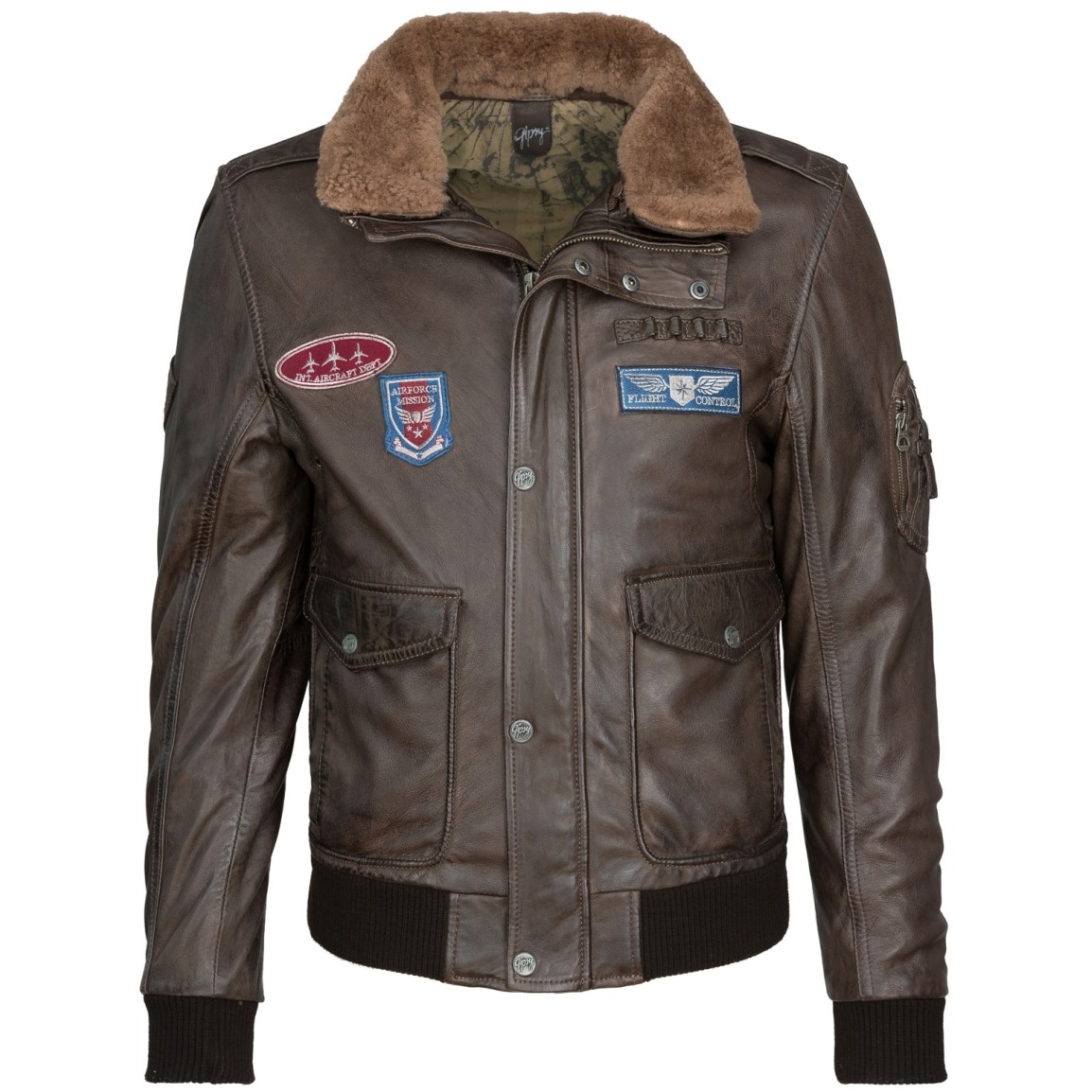 Geaca de Piele Naturala Barbati Gipsy Maro inchis Cruise W16 LAKEV W – Black Friday