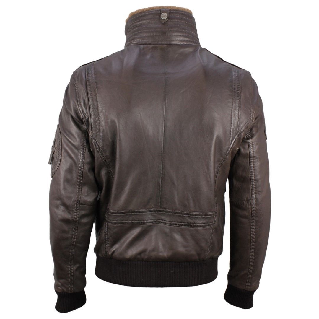 Geaca de Piele Naturala Barbati Gipsy Maro inchis Cruise W16 LAKEV W – Black Friday