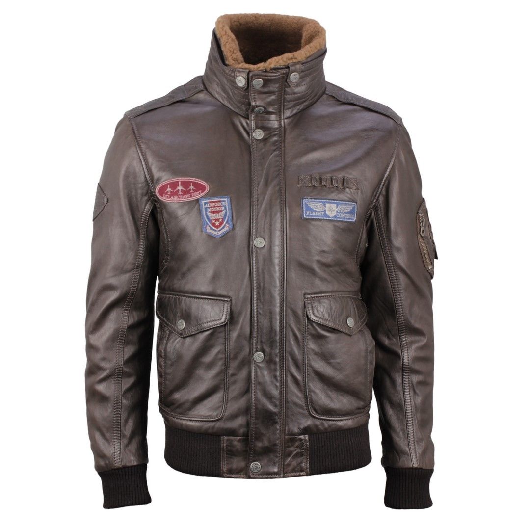 Geaca de Piele Naturala Barbati Gipsy Maro inchis Cruise W16 LAKEV W – Black Friday