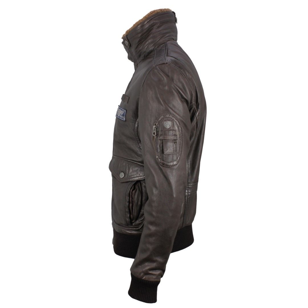 Geaca de Piele Naturala Barbati Gipsy Maro inchis Cruise W16 LAKEV W – Black Friday