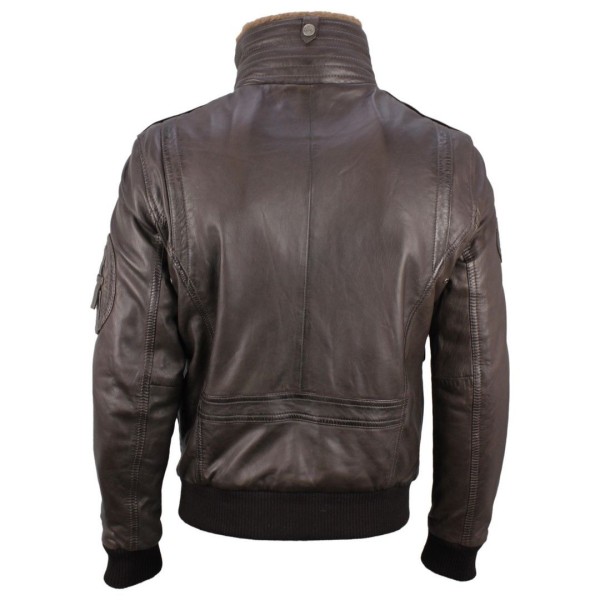 Geaca de Piele Naturala Barbati Gipsy Maro inchis Cruise W16 LAKEV W – Black Friday — fotografia 2