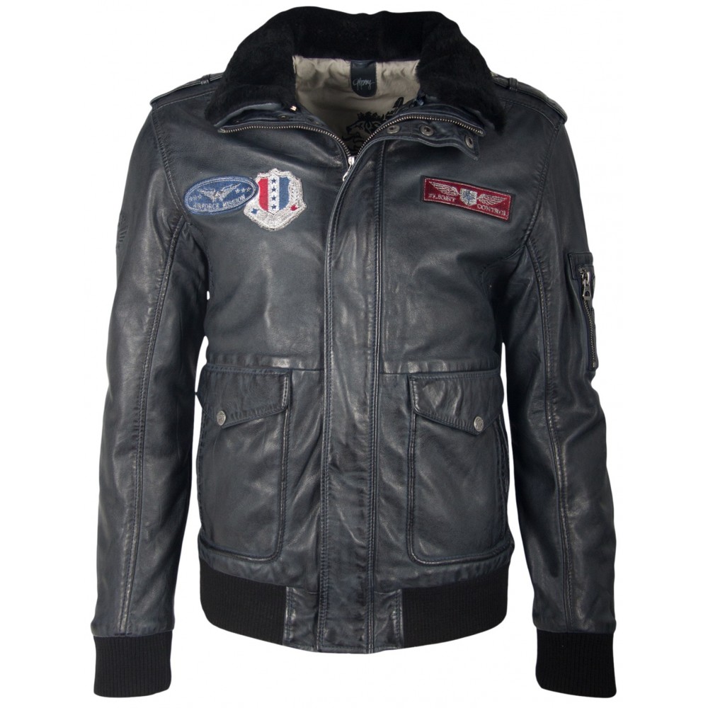 Geaca de Piele Naturala Barbati Gipsy Bleumarin Inchis Cruise W19 LNVV W Geaca de Piele Naturala Barbati Gipsy Bleumarin Inchis Cruise W19 LNVV W - readytowear.ro