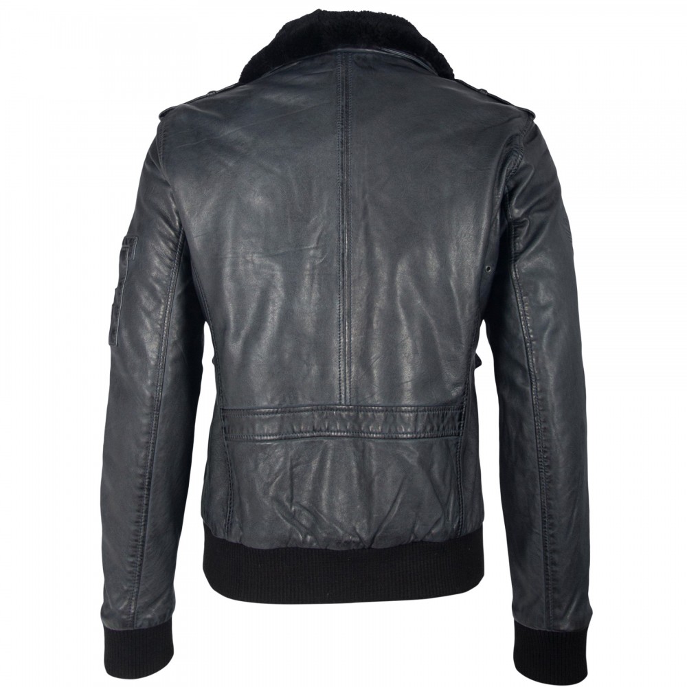 Geaca de Piele Naturala Barbati Gipsy Bleumarin Inchis Cruise W19 LNVV W Geaca de Piele Naturala Barbati Gipsy Bleumarin Inchis Cruise W19 LNVV W - readytowear.ro