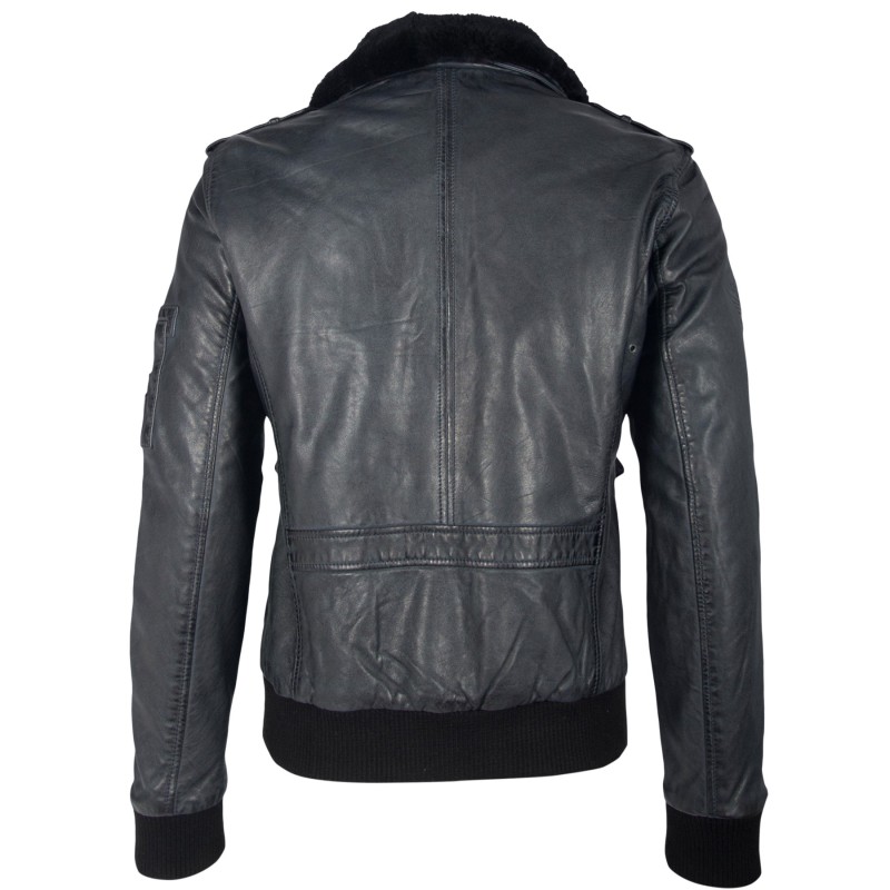 Geaca de Piele Naturala Barbati Gipsy Bleumarin Inchis Cruise W19 LNVV W – IMBRACAMINTE