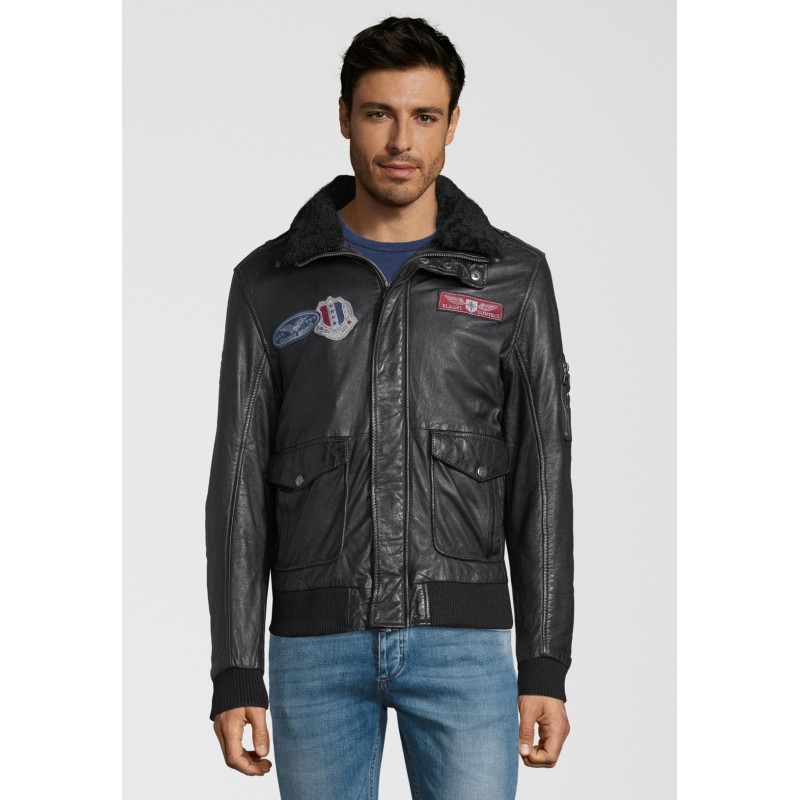 Geaca de Piele Naturala Barbati Gipsy Neagra Cruise W19 LNVV W – IMBRACAMINTE
