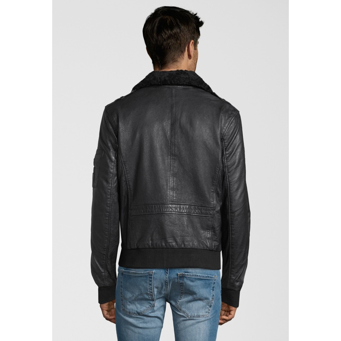 Geaca de Piele Naturala Barbati Gipsy Neagra Cruise W19 LNVV W – IMBRACAMINTE