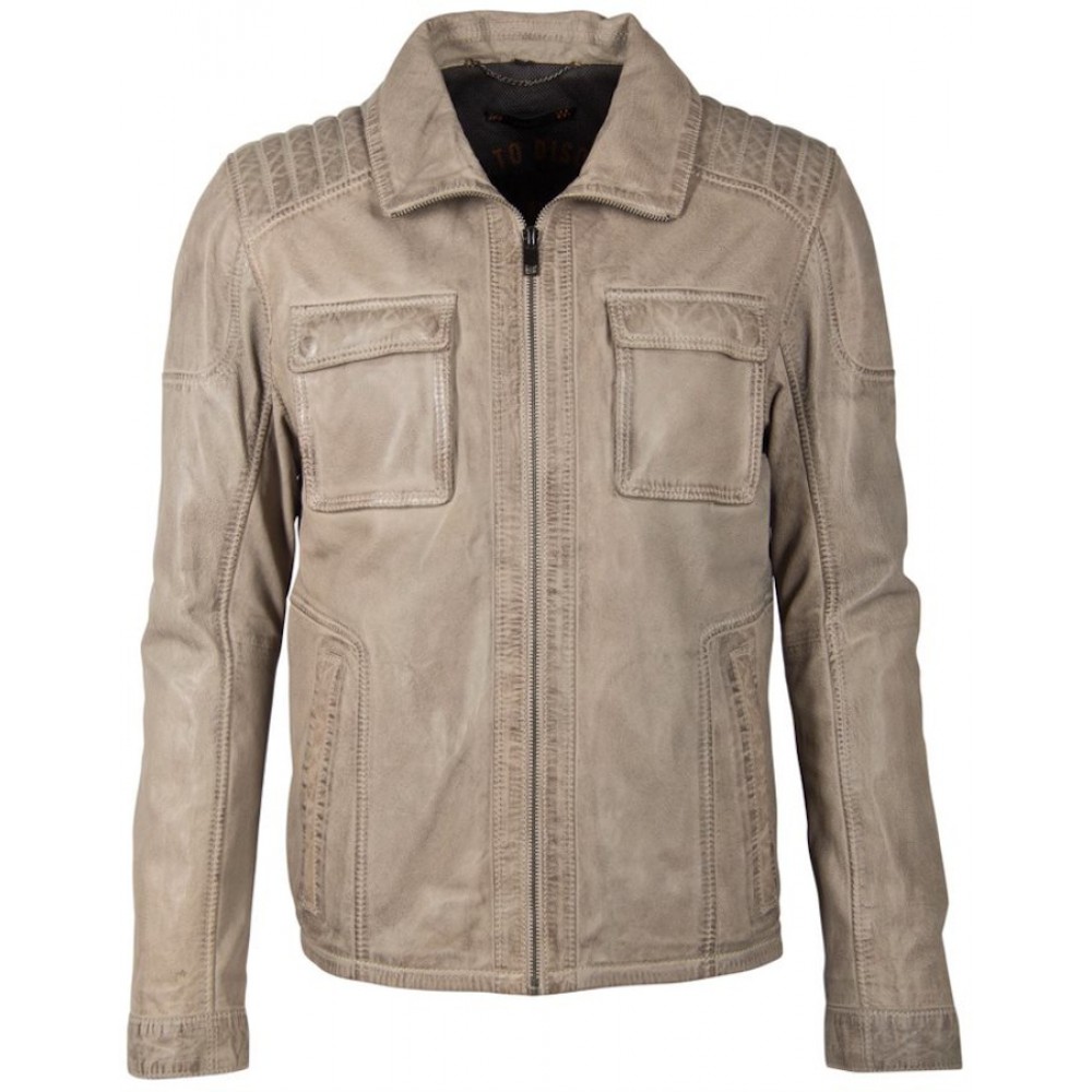 Geaca de Piele Naturala Barbati Gipsy Gri Deschis DMBedger LABROV Geaca de Piele Naturala Barbati Gipsy Gri Deschis DMBedger LABROV - readytowear