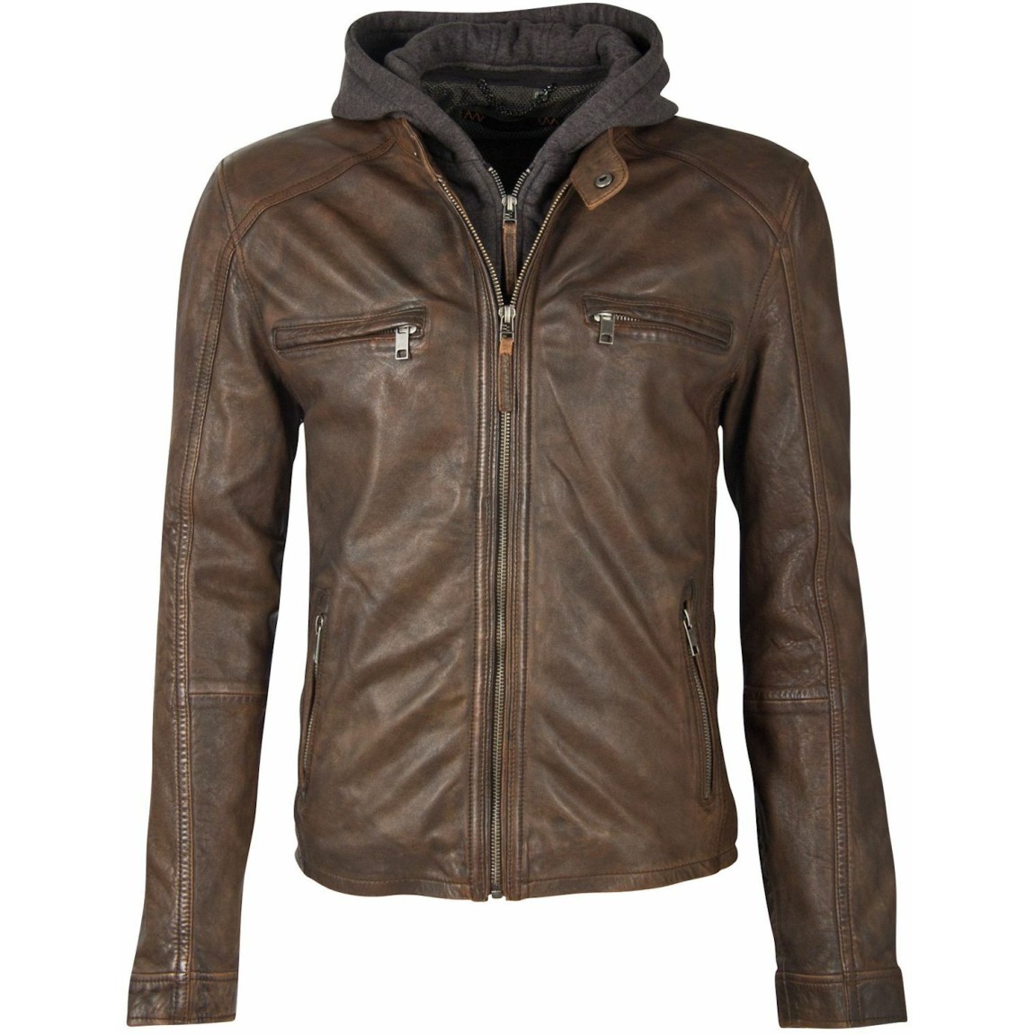 Geaca de Piele Naturala Barbati Gipsy Negru/Maro DMCarsen NSLROV – IMBRACAMINTE