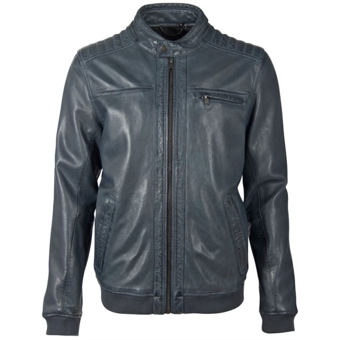 Geaca de Piele Naturala Barbati Gipsy Bleumarin Inchis DMDelton LAOV – IMBRACAMINTE