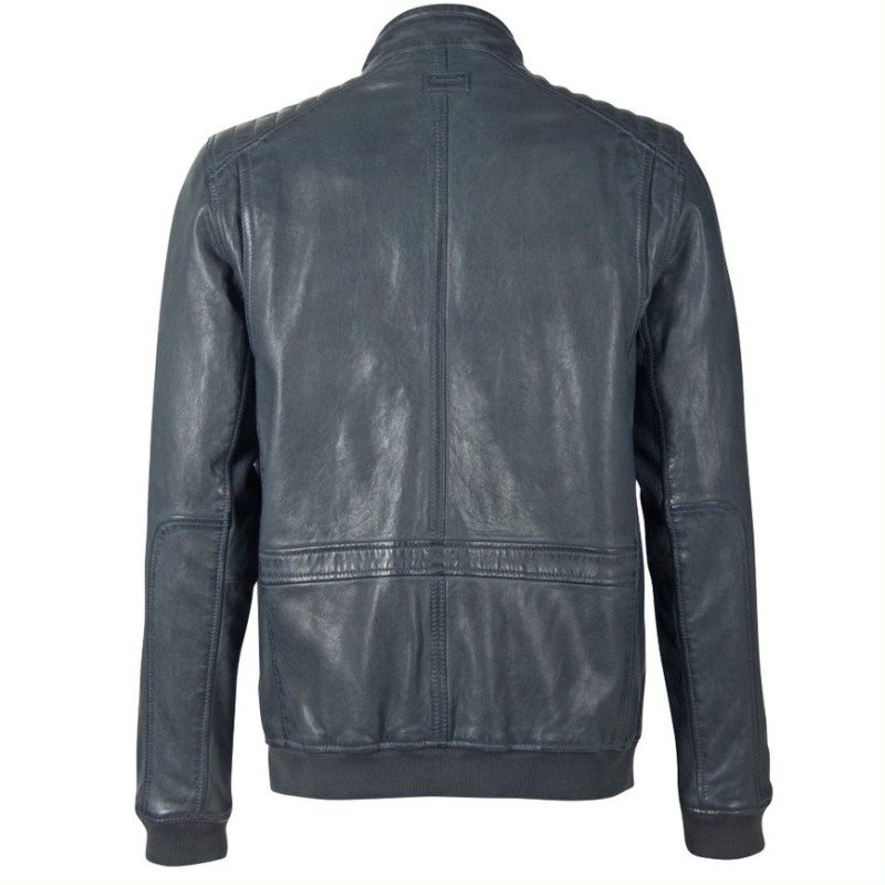 Geaca de Piele Naturala Barbati Gipsy Bleumarin Inchis DMDelton LAOV – IMBRACAMINTE