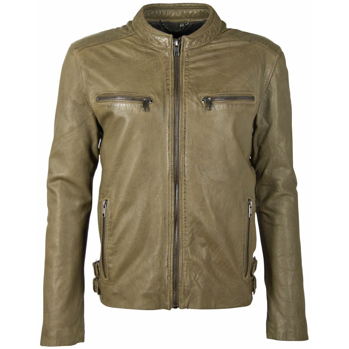 Geaca de Piele Naturala Barbati Gipsy Olive Deschis DMLinx LAOV – IMBRACAMINTE