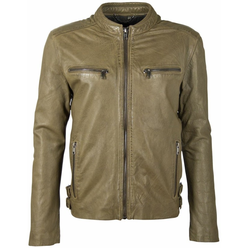 Geaca de Piele Naturala Barbati Gipsy Olive Deschis DMLinx LAOV – IMBRACAMINTE