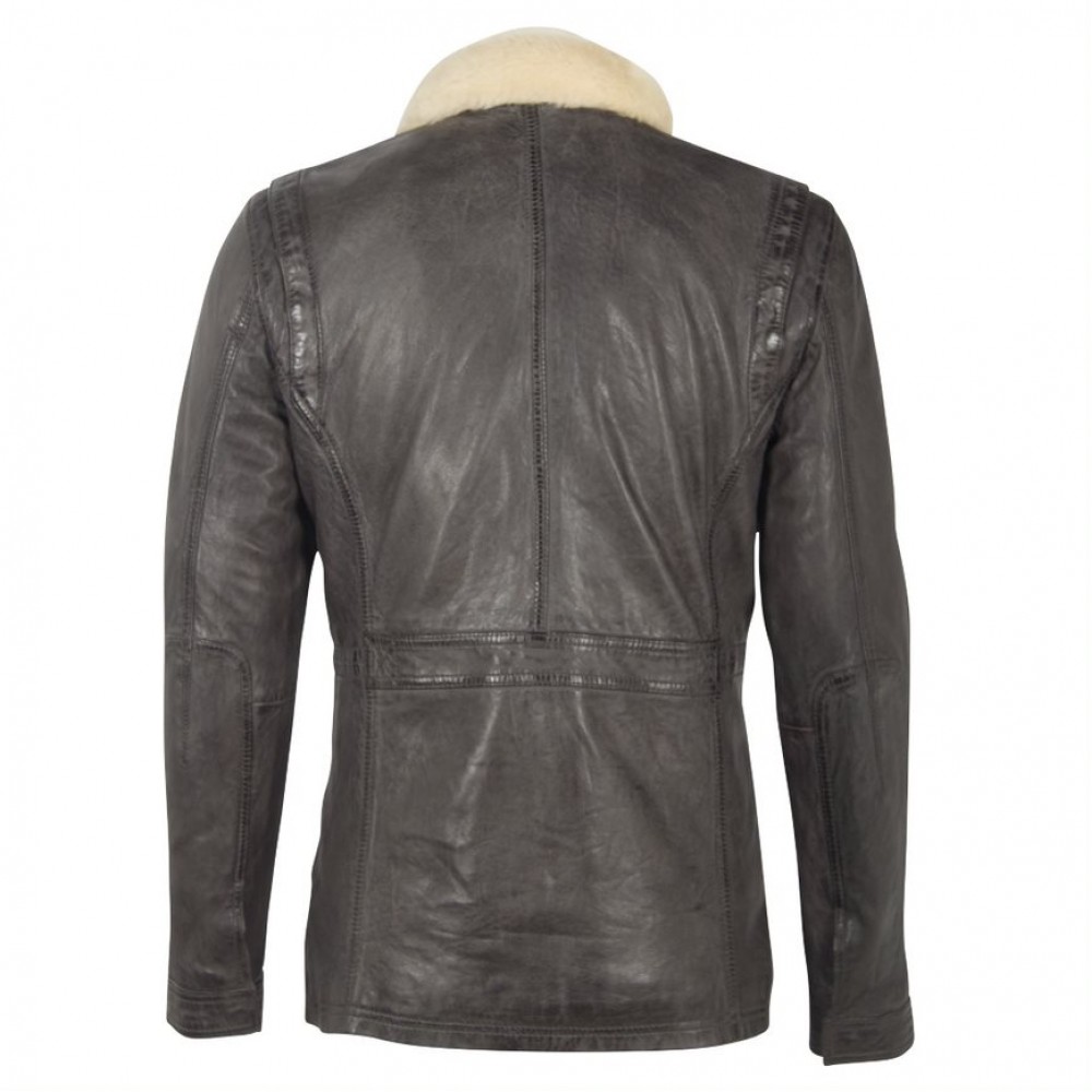 Geaca de Piele Barbati Deercraft Gri Inchis DMRamus LWAWV W geci de piele - readytowear.ro