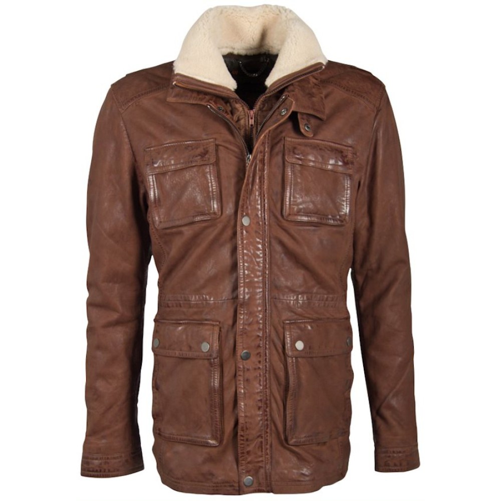 Geaca de Piele Barbati Deercraft Maro Inchis DMRamus LWAWV W geci de piele - readytowear.ro