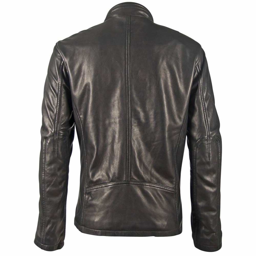 Geaca de Piele Barbati Deercraft Neagra DMSwosh LABRAV geci de piele - readytowear.ro