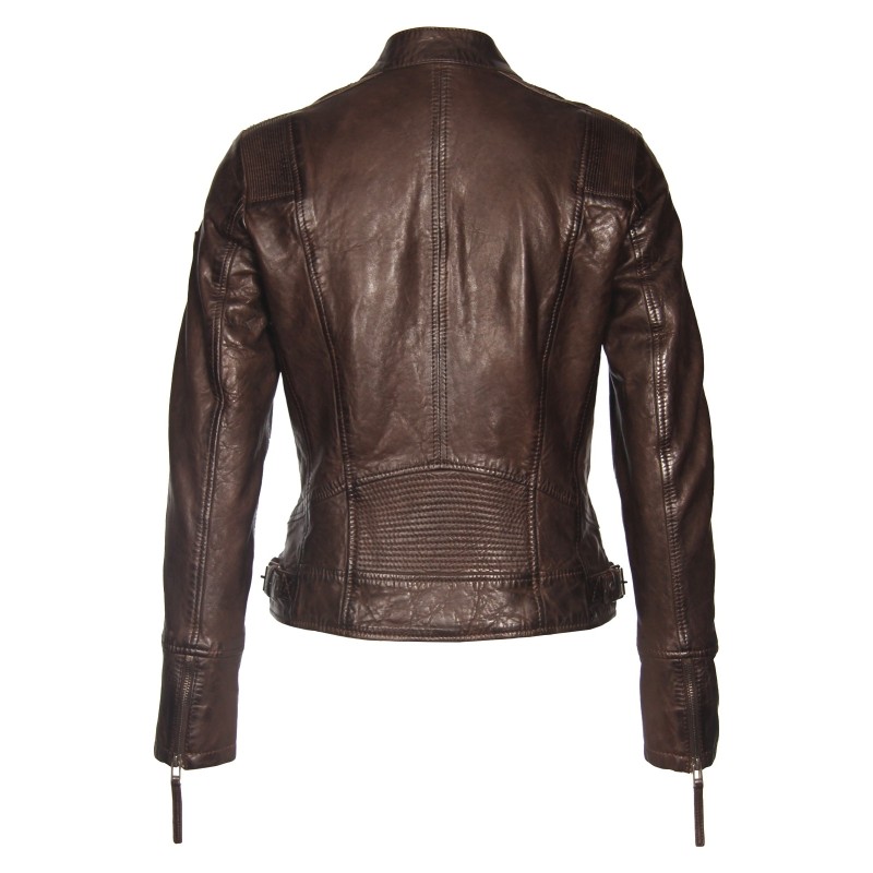 Geaca de Piele Naturala Dama Gipsy Maro inchis Daisy NSLVW – IMBRACAMINTE