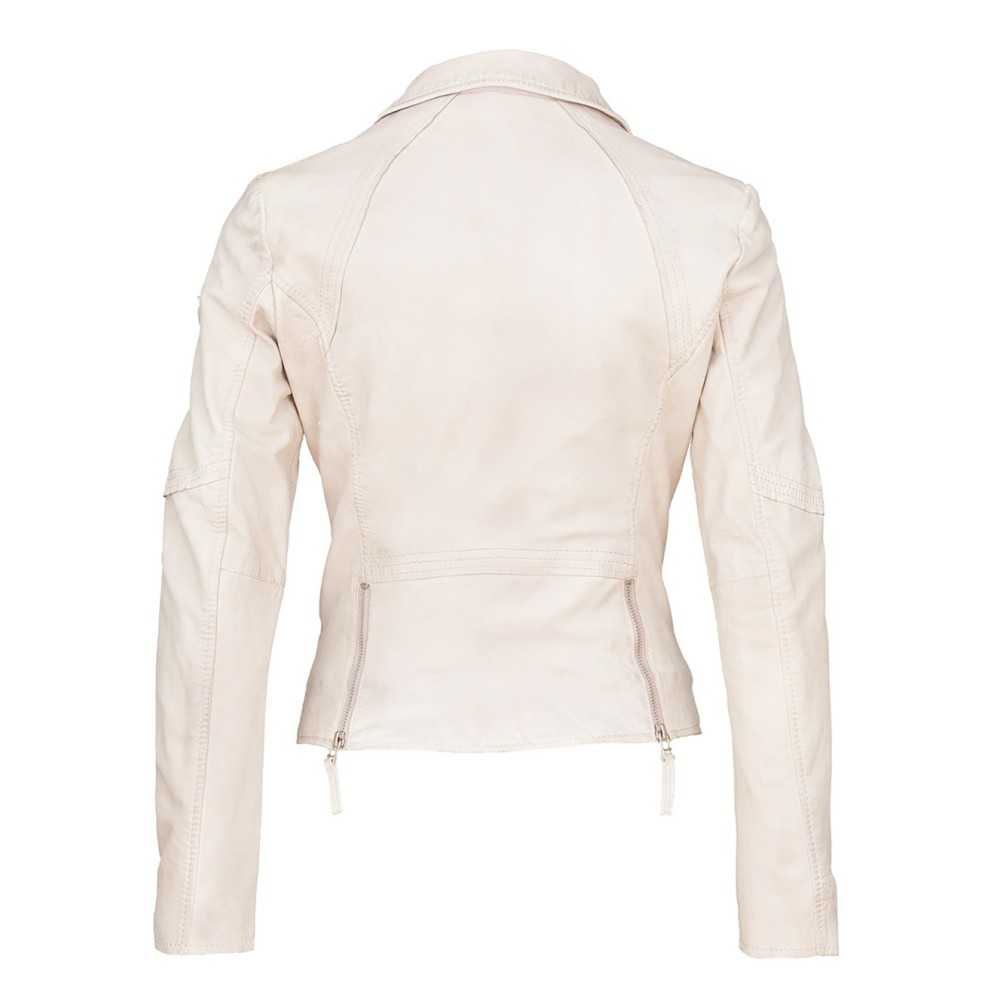 Geaca de Piele Naturala Dama Gipsy Bej Damie LAMEZV – IMBRACAMINTE