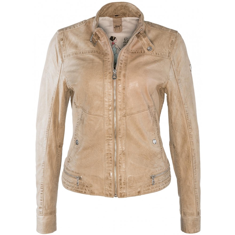 Geaca de Piele Naturala Dama Gipsy Bej Dana NSLONTV Geaca de Piele Naturala Dama Gipsy Bej Dana NSLONTV - readytowear