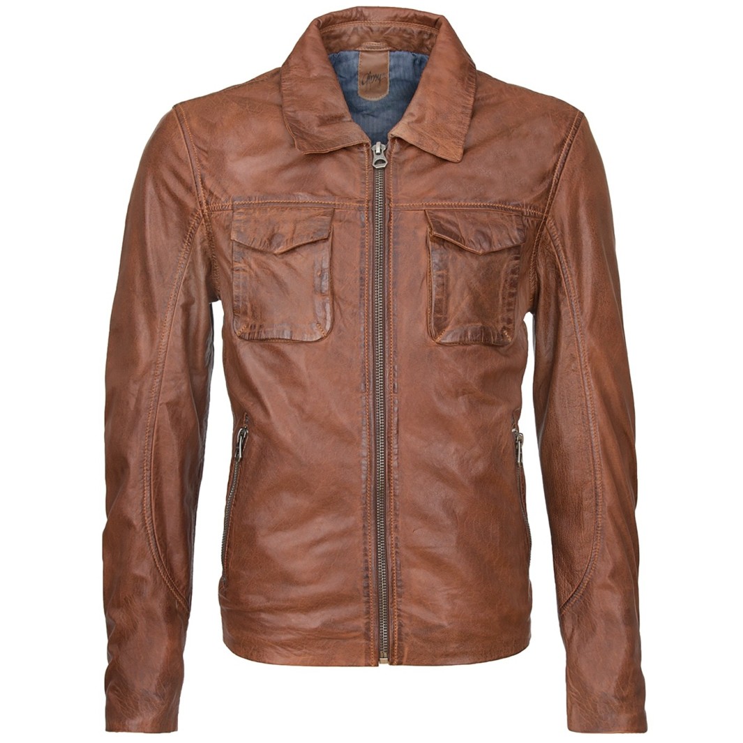 Geaca de Piele Naturala Barbati Gipsy Coniac Davis S17 SF NSLV – IMBRACAMINTE