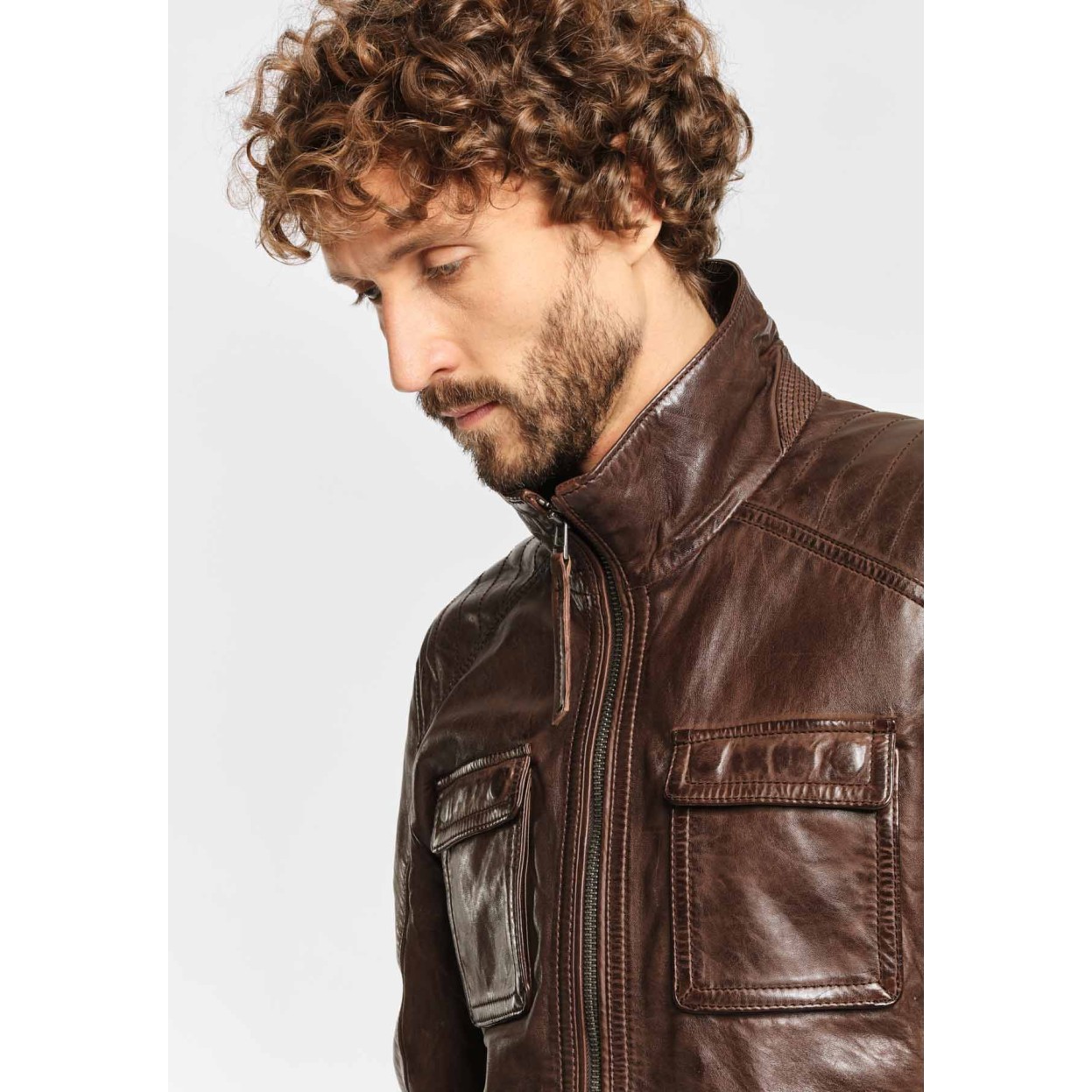 Geaca de Piele Naturala Barbati Gipsy Coniac Dawn NSLV – IMBRACAMINTE